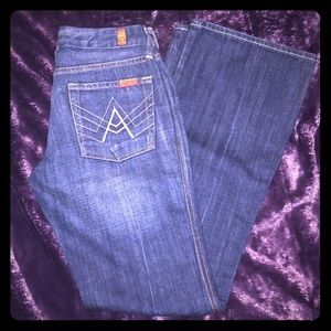 7 For All Mankind -26-Dark Boot Cut, Pink A-Pocket